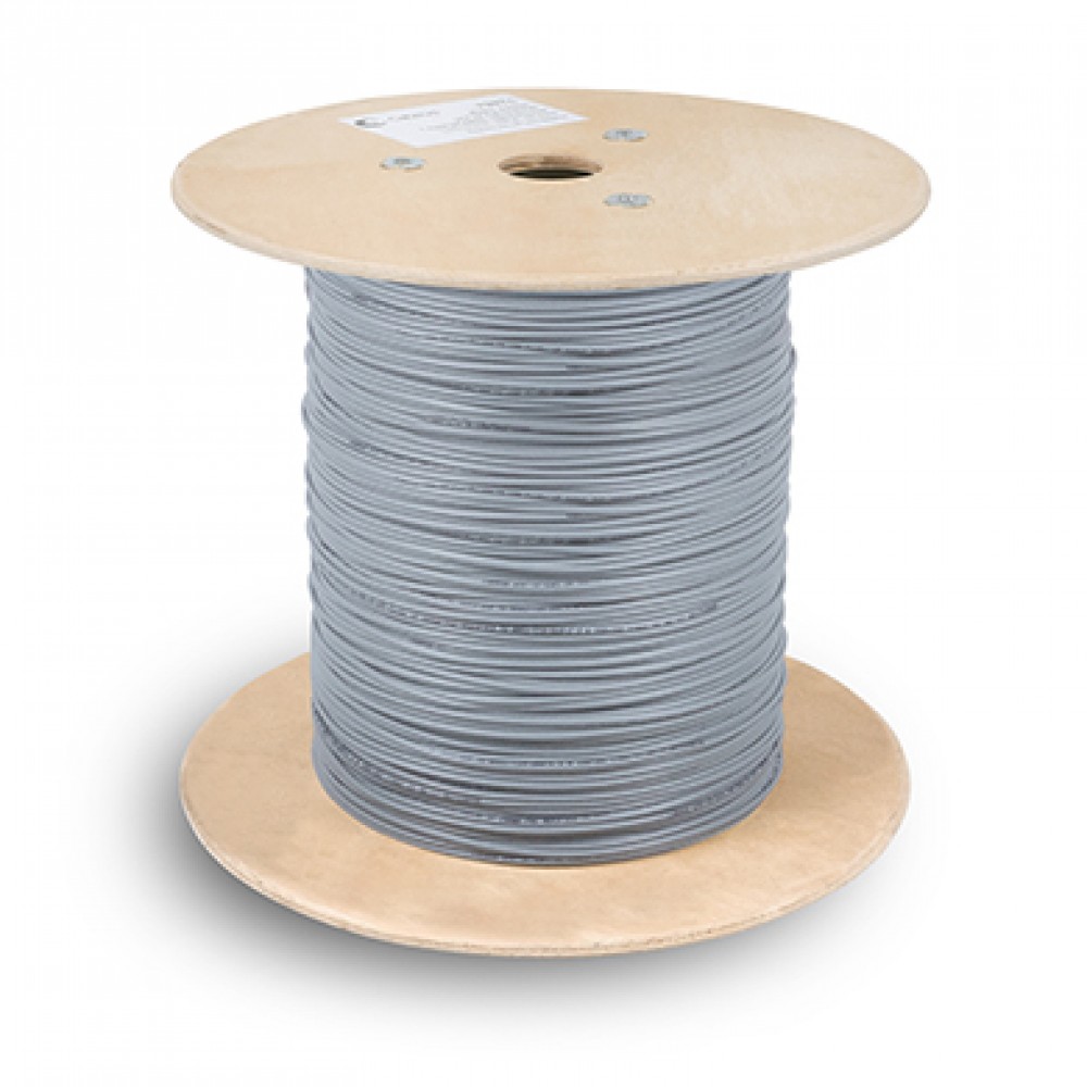 Cabeus UTP-1P-Cat.5e-SOLID Кабель витая пара (UTP), категория 5e, 1 пара (24 AWG), одножильный (solid), серый (500 м)