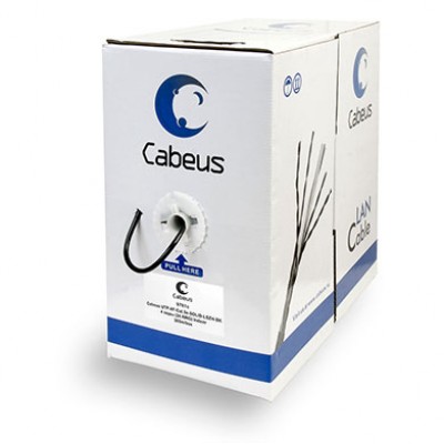 Cabeus UTP-4P-Cat.5e-SOLID-LSZH-BK Кабель витая пара UTP (U/UTP), категория 5e, 4 пары (24 AWG), одножильный, черный, LSZH (Low Smoke Zero Halogen) (3