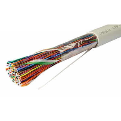 Cabeus UTP-50P-Cat.3-IN Кабель витая пара UTP (U/UTP), категория 3, 50 пар (24 AWG), одножильный (solid), PVC