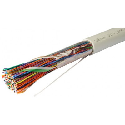 Cabeus UTP-100P-Cat.3-IN Кабель витая пара UTP (U/UTP), категория 3, 100 пар (24 AWG), одножильный (solid), PVC