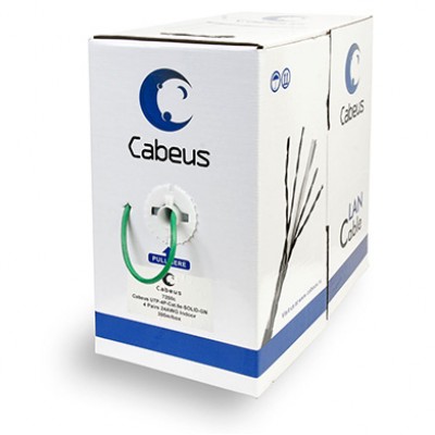 Cabeus UTP-4P-Cat.5e-SOLID-GN Кабель витая пара UTP (U/UTP), категория 5e, 4 пары 0,51мм (24 AWG), одножильный, зеленый (305 м)