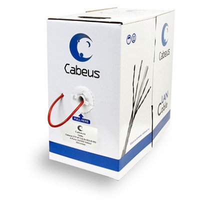 Cabeus UTP-4P-Cat.5e-SOLID-RD Кабель витая пара UTP (U/UTP), категория 5e, 4 пары 0,51мм (24 AWG), одножильный, красный (305 м)