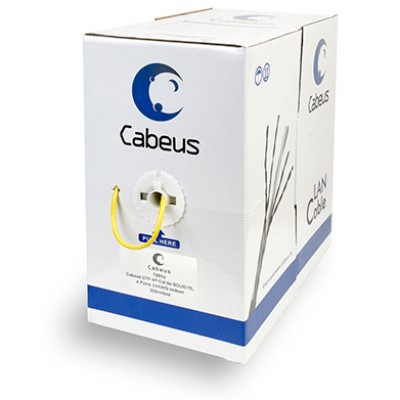 Cabeus UTP-4P-Cat.5e-SOLID-YL Кабель витая пара UTP (U/UTP), категория 5e, 4 пары 0,51мм (24 AWG), одножильный, жёлтый  (305 м)