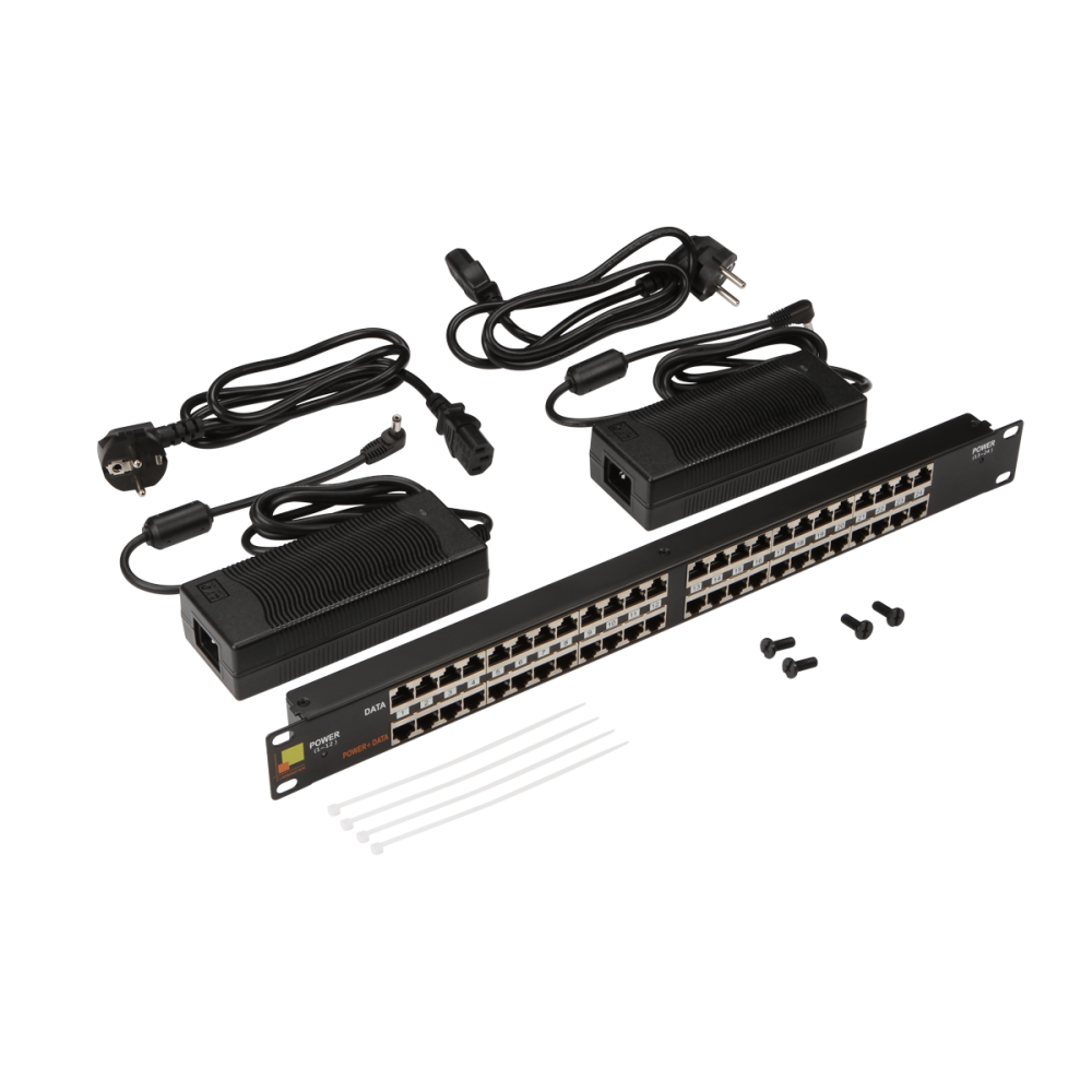 Lanmaster LAN-PP24-POE/A2 Панель POE 19, 24 порта, с двумя блоками питания 48V, 120W