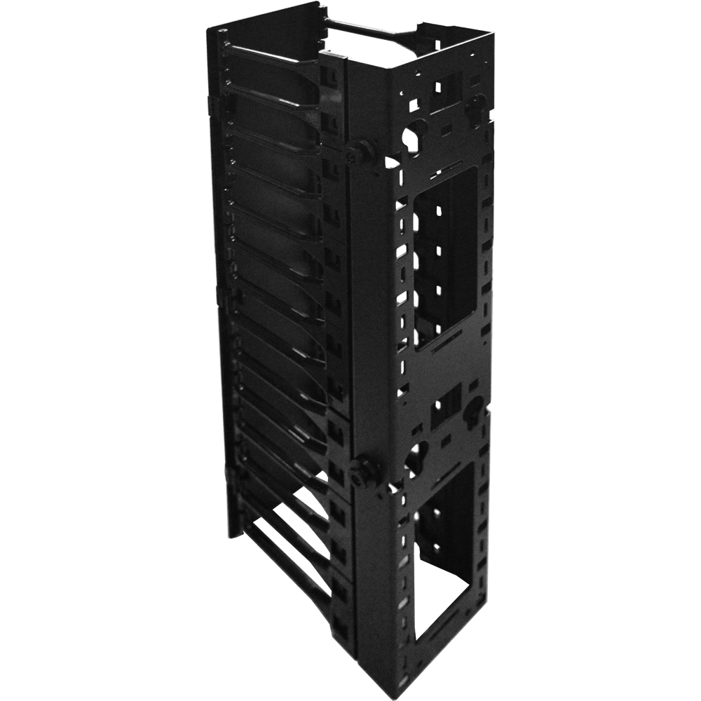 Вертикальный органайзер для регулируемых стоек 98х190мм черный -RACK-VORG/S