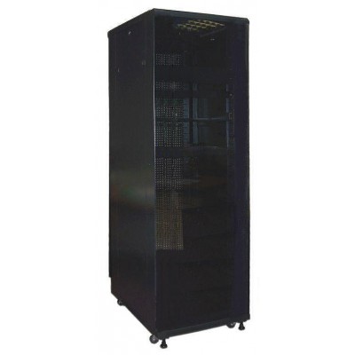 Шкаф 19 Business, 42U 800x1000, черный, передняя дв. перфорир. задняя дв. распашная перфорир