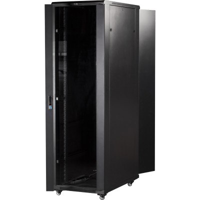 Шкаф 19 Business, 22U 600x1000, черный, передняя дверь стекло, задняя дверь распашная металл