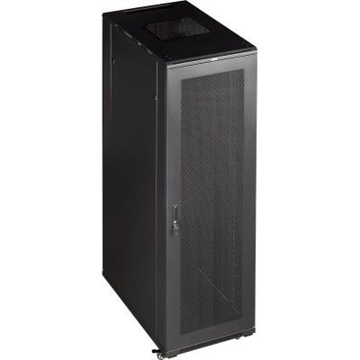 Шкаф 19 Business, 22U 600x800, черный, передняя дв. перфорир., задняя дв. распашная перфорир.