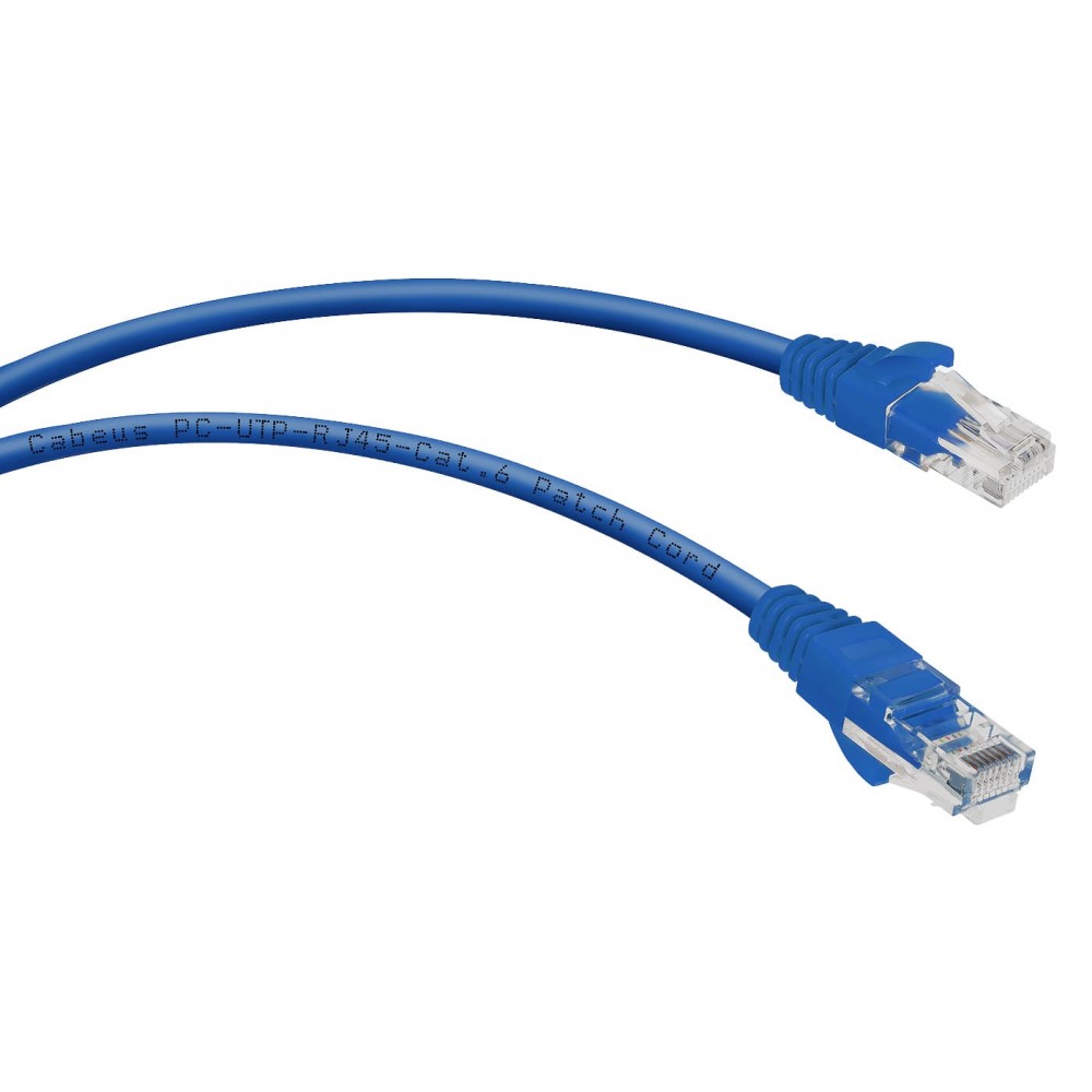 Cabeus PC-UTP-RJ45-Cat.6-2m-BL-LSZH Патч-корд U/UTP, категория 6, 2xRJ45/8p8c, неэкранированный, синий, LSZH, 2м