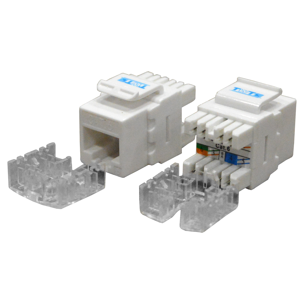 Модуль Keystone RJ45, кат.6, UTP, 180 градусов, белый, TWT-OK45UTP180/6-WH