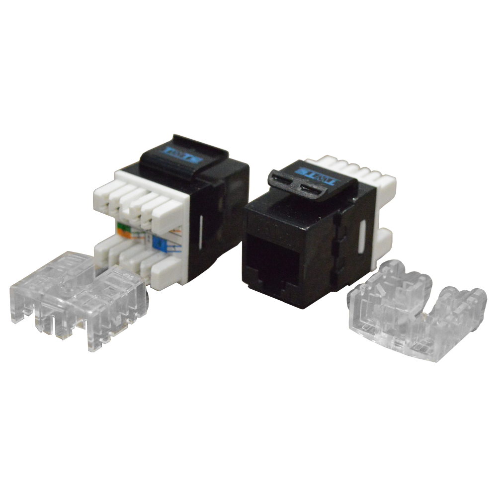 Модуль Keystone RJ45, кат.6, UTP, 180 градусов, черный, TWT-OK45UTP180/6-BK