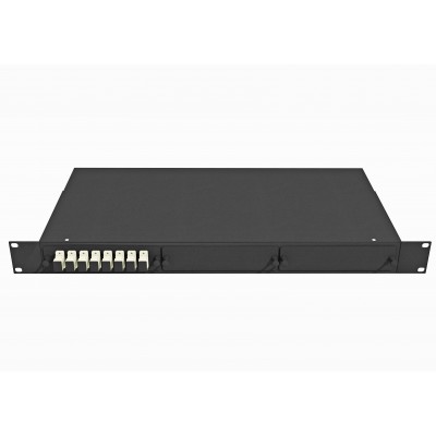Кросс оптический стоечный 19, 8 SC/UPC  адаптеров, многомодовый (50/125) OM4, 1U, черный, укомплектованный, TopLAN.