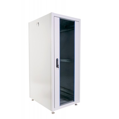Шкаф телекоммуникационный напольный ЦМО ШТК-Э, IP20, 30U, 1454х600х600 мм (ВхШхГ), дверь: стекло, боковая панель: сплошная, разборный, цвет: серый