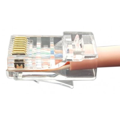 PLEZ-8P8C-U-C6-100 Разъем легкой оконцовки RJ-45 (8P8C) под витую пару, категория 6 (50 µ/ 50 микродюймов), универсальный (для одножильного и многожи