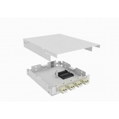 Кросс оптический, настенный, 8 LC/PC адаптеров, многомодовый MM 50/125 (OM3), укомплектованный, TopLAN
