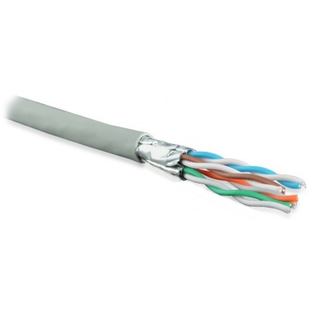 UFTP4-C6A-S23-IN-LSZH-GY-500 (500 м) Кабель витая пара U/FTP, кат. 6a (10GBE), 4 пары (23AWG), одножильный (solid), каждая пара в экране, бе Hyperline