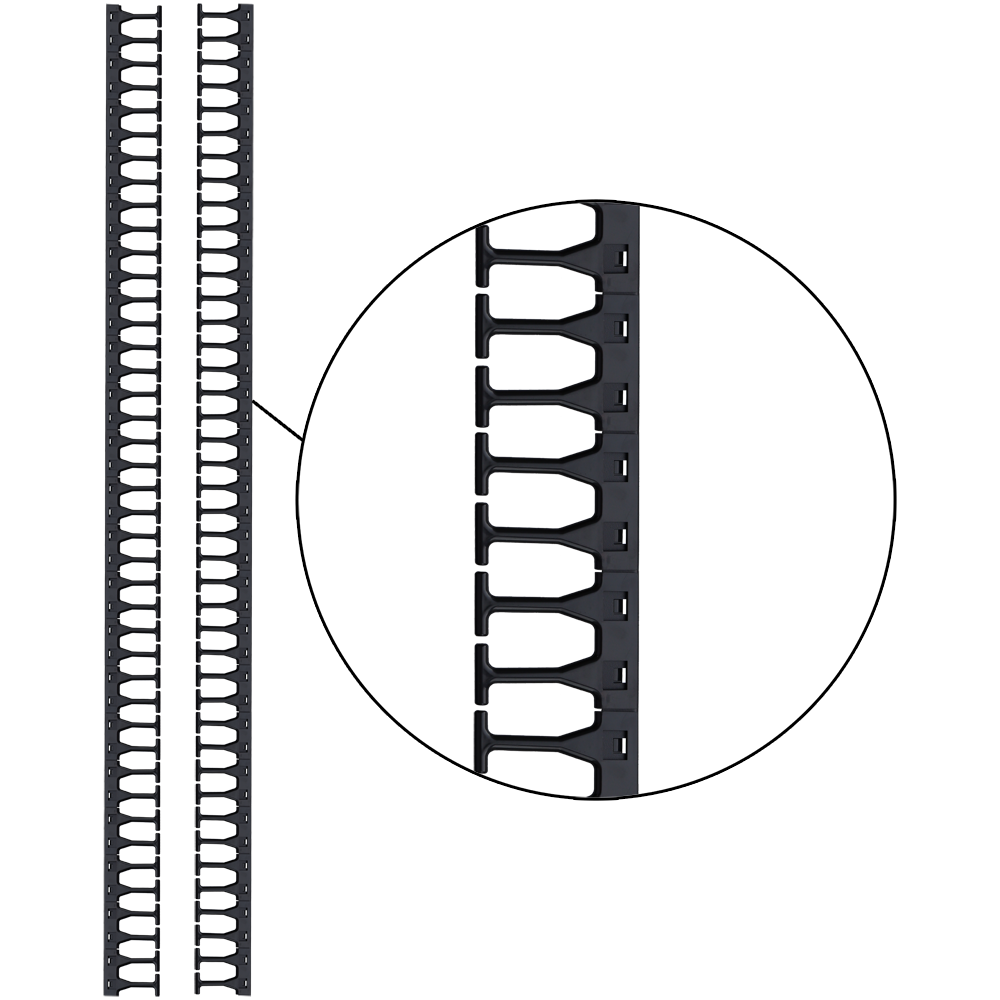 Lanmaster LAN-DC-CB-42Ux8-PF/S Кабельная гребенка 42U с пальцами глубиной 106мм для шкафов DCS 2шт