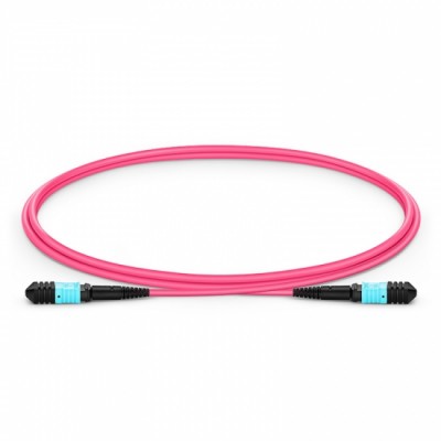 Сборка кабельная TopLan MPO-MPO, 12 волокон OM4, тип B (Key Up-Key Up), низкие потери, LSZH, 100 м, пурпурный