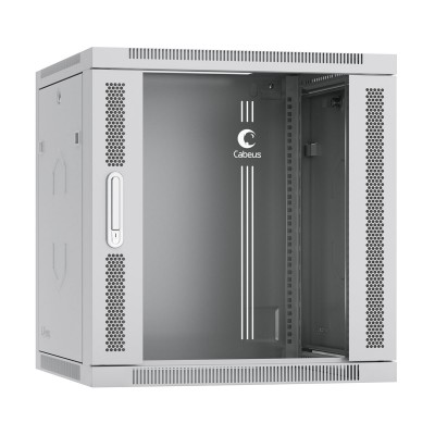 Cabeus SH-05F-12U60/60-R Шкаф телекоммуникационный настенный разобранный 19 12U 600x600x635mm (ШхГхВ) дверь стекло, цвет серый (RAL 7035)