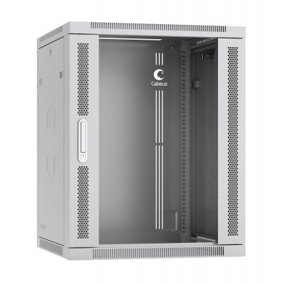 Cabeus SH-05F-15U60/35-R Шкаф телекоммуникационный настенный разобранный 19 15U 600x350x769mm (ШхГхВ) дверь стекло, цвет серый (RAL 7035)