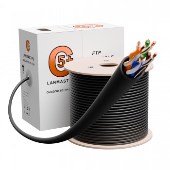 Lanmaster LAN-5EUTP-LSZH-BK Кабель UTP, 4 пары, Кат. 5e, LSZH, черный, 305м в кат., LANMASTER