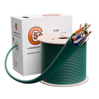 Lanmaster LAN-5EUTP-LSZH-GN Кабель UTP, 4 пары, Кат. 5e, LSZH, зелёный, 305м в кат., LANMASTER