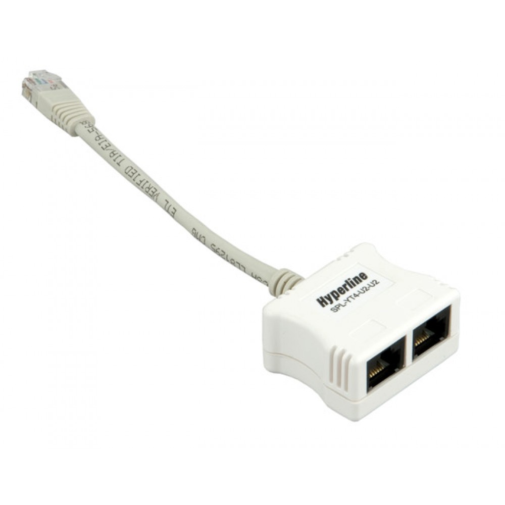 SPL-YT4-U2-U2 Разветвитель RJ-45 4Prр.USOC -> 2 x 2Pr.USOC Hyperline