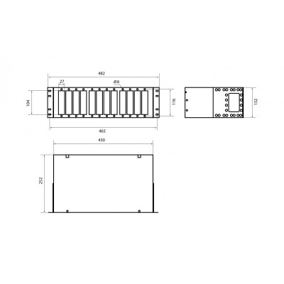 FO-19R-3U-12xSLT-W140H42-96UN-BK Бокс оптический универсальный 19';, от 8 до 96 портов (SC, duplex LC, ST, FC), со сплайс пластиной, без пигтейлов и п