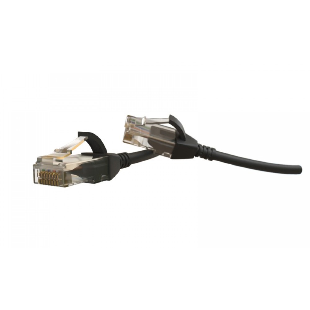 PC-LPT-UTP-RJ45-RJ45-C6-1M-LSZH-BK Патч-корд U/UTP, категория 6 (100% Fluke Component Tested), 28AWG, LSZH, 1 м, черный Hyperline