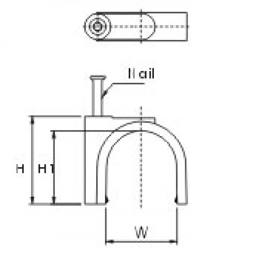 GC-0.5C Скоба пластиковая с гвоздем (клипса), макс. диаметр 5 мм (100 шт) Hyperline