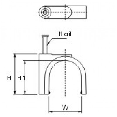 GC-0.5C Скоба пластиковая с гвоздем (клипса), макс. диаметр 5 мм (100 шт) Hyperline