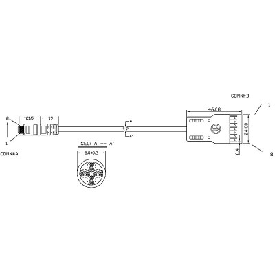 PC-110-RJ45-4P-C5e-1M-LSZH-GY Патч-корд 110 тип - RJ-45, 4 пары, Cat.5e, LSZH, 1 м, серый Hyperline