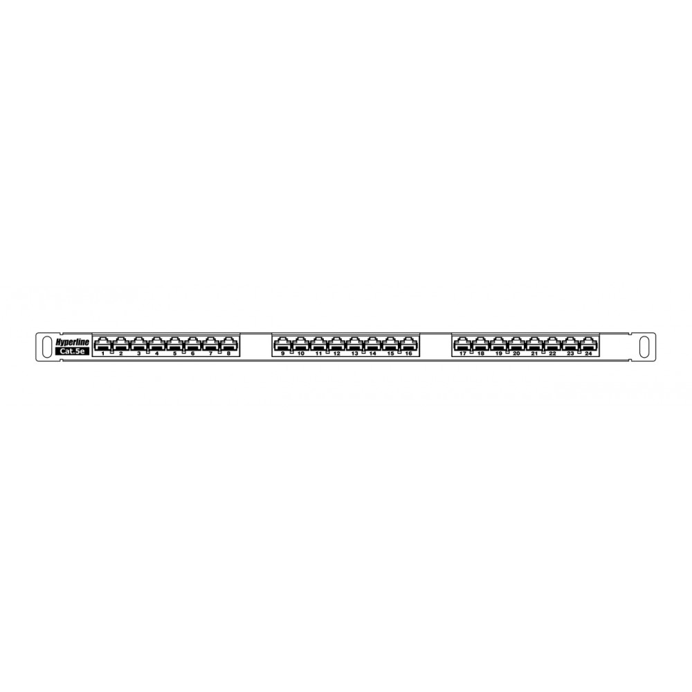 Патч-панель высокой плотности 19'; 0.5U, 24 порта RJ-45, категория 5E, Dual IDC Hyperline