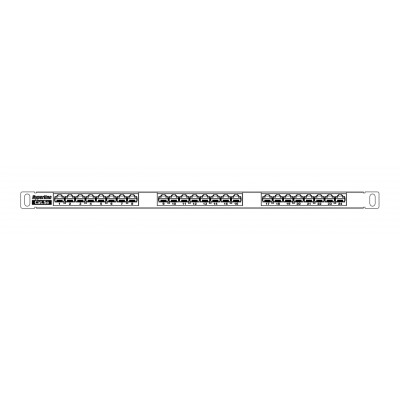 Патч-панель высокой плотности 19'; 0.5U, 24 порта RJ-45, категория 5E, Dual IDC Hyperline