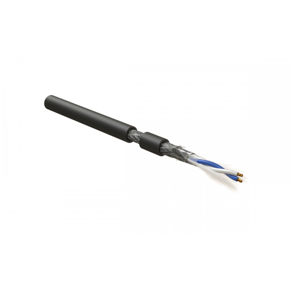 RS-SF-1x2x22/7-PVC-BK (500 м) Кабель интерфейса RS-485, экранированный SF/UTP, 1 пара 24 AWG, 1х2х0,61 мм, многопроволочные жилы (patch) 7х0.20 мм, PV