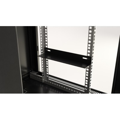 TWB-0666-SR-RAL9004 Шкаф настенный 19-дюймовый (19';), 6U, 367x600х600мм, металлическая передняя дверь с замком, две боковые панели, цвет черный (RAL