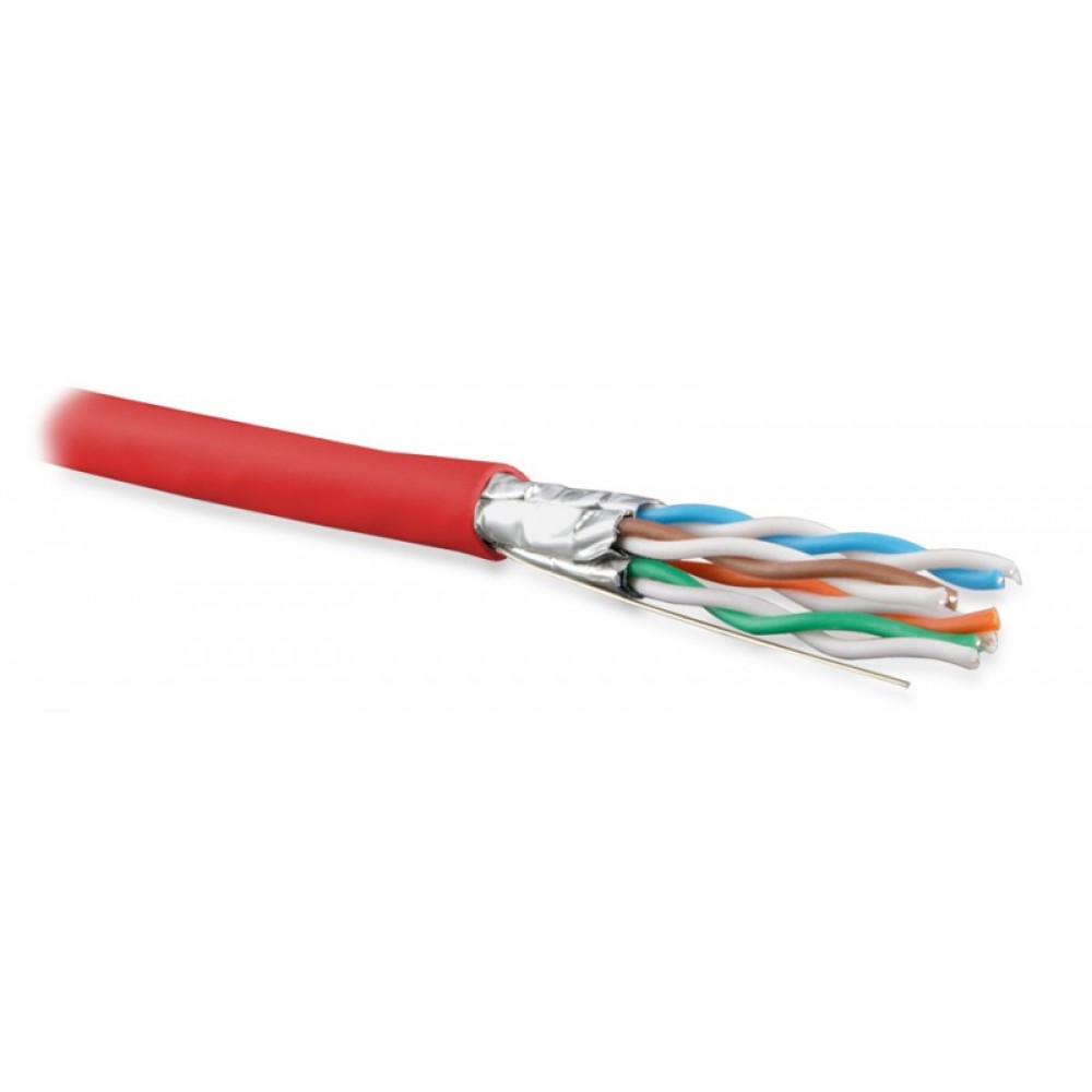 UFTP4-C6A-S23-IN-LSZH-RD-500 (500 м) Кабель витая пара U/FTP, кат. 6a (10GBE), 4 пары (23AWG), одножильный (solid), каждая пара в экране, без общего э