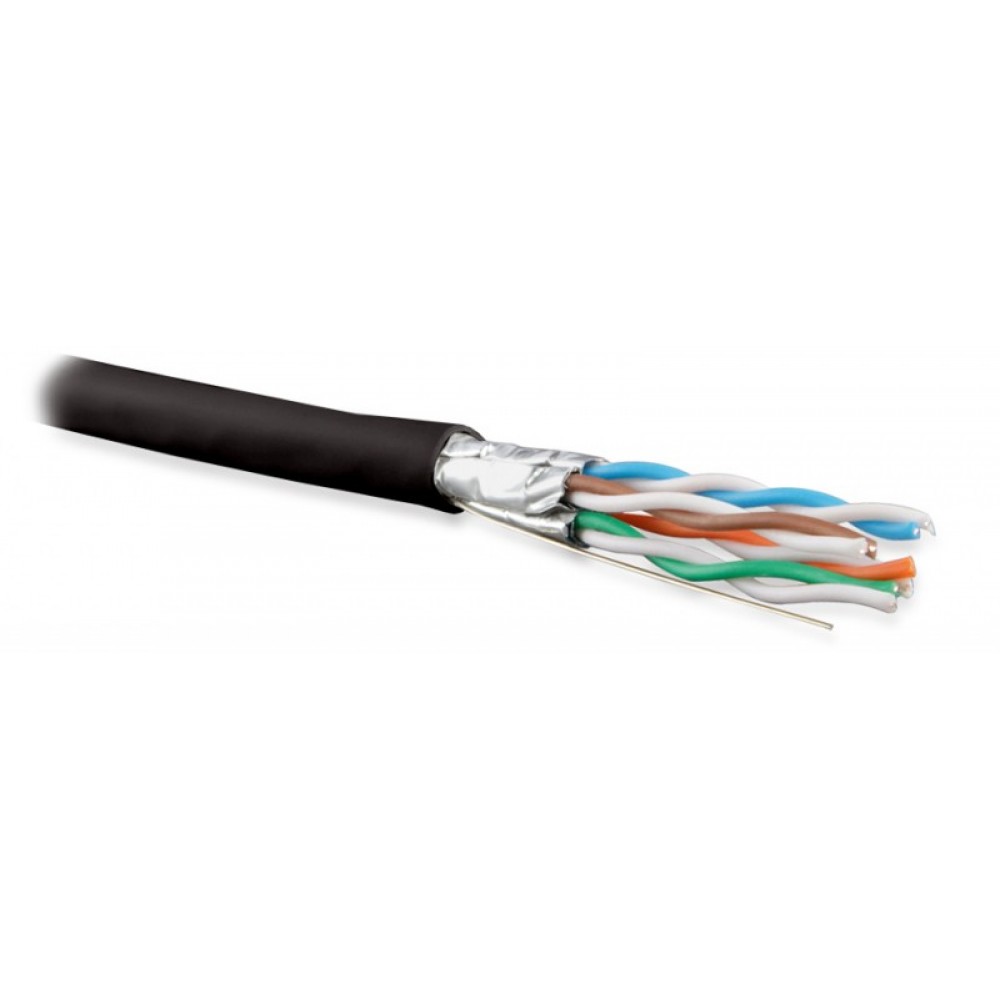 UFTP4-C6A-S23-IN-PVC-BK-500 (500 м) Кабель витая пара U/FTP, категория 6a (10GBE), 4 пары (23AWG), одножильный (solid), каждая пара в экране, без обще