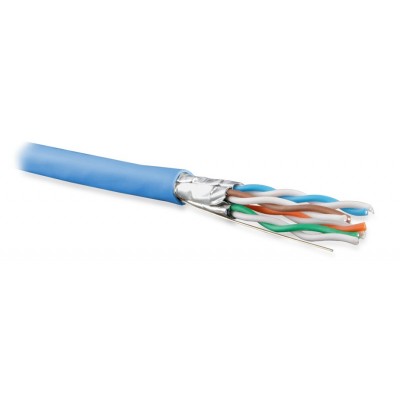 UFTP4-C6A-S23-IN-PVC-BL-500 (500 м) Кабель витая пара U/FTP, категория 6a (10GBE), 4 пары (23AWG), одножильный (solid), каждая пара в экране, без обще