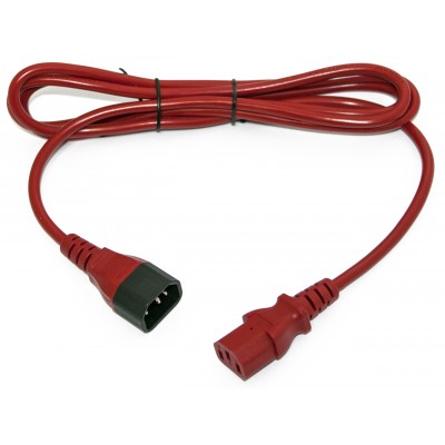 PWC-IEC13-IEC14-1.8-RD Кабель питания монитор-компьютер IEC 320 C13 - IEC 320 C14 (3x0.75), 10A, прямая вилка, 1.8м, цвет красный (ПВС-АП-3*0,75-250-C