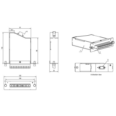 FO-CSS-W120H32-9-1MTPM-12LC-BL Волоконно-оптическая кассета 1xMTP (папа), 120x32 мм, 12LC адаптеров (цвет синий), 12 волокон, OS2, 10Gig Hyperline