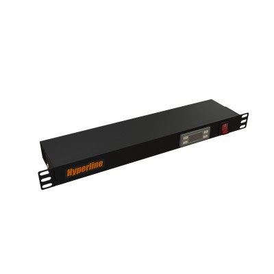 TMPY2-230V-RAL9004 Микропроцессорная контрольная панель,1U, для всех шкафов 19'', подключение до двух устройств, датчик температуры, кабель Hyperline