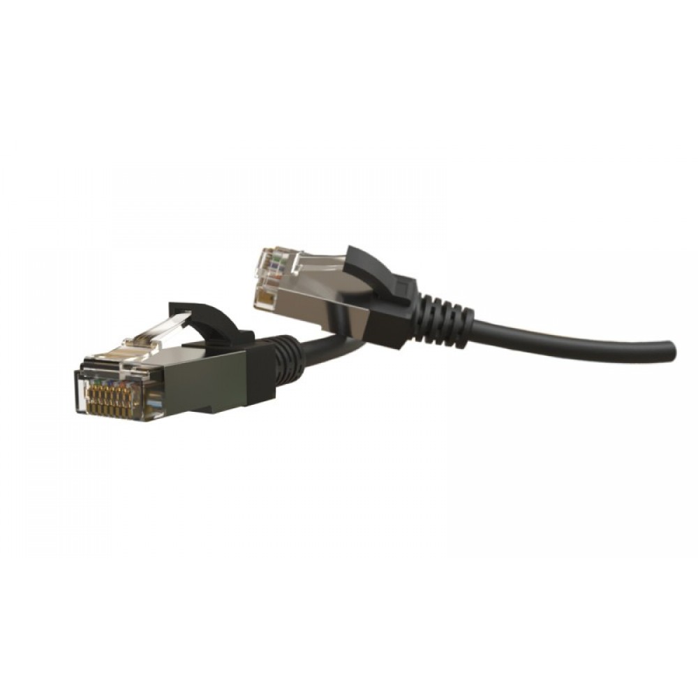 PC-LPT-SFTP-RJ45-RJ45-C6-1M-LSZH-BK Патч-корд S/FTP, экранированный, категория 6 (100% Fluke Component Tested), 28AWG, LSZH, 1 м, черный Hyperline