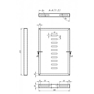 SSH3-180-RAL9005 Полка для 10'; шкафов TDC/TDB 272 x 180 мм, уст. размер 254 мм, цвет черный (RAL 9005) Hyperline