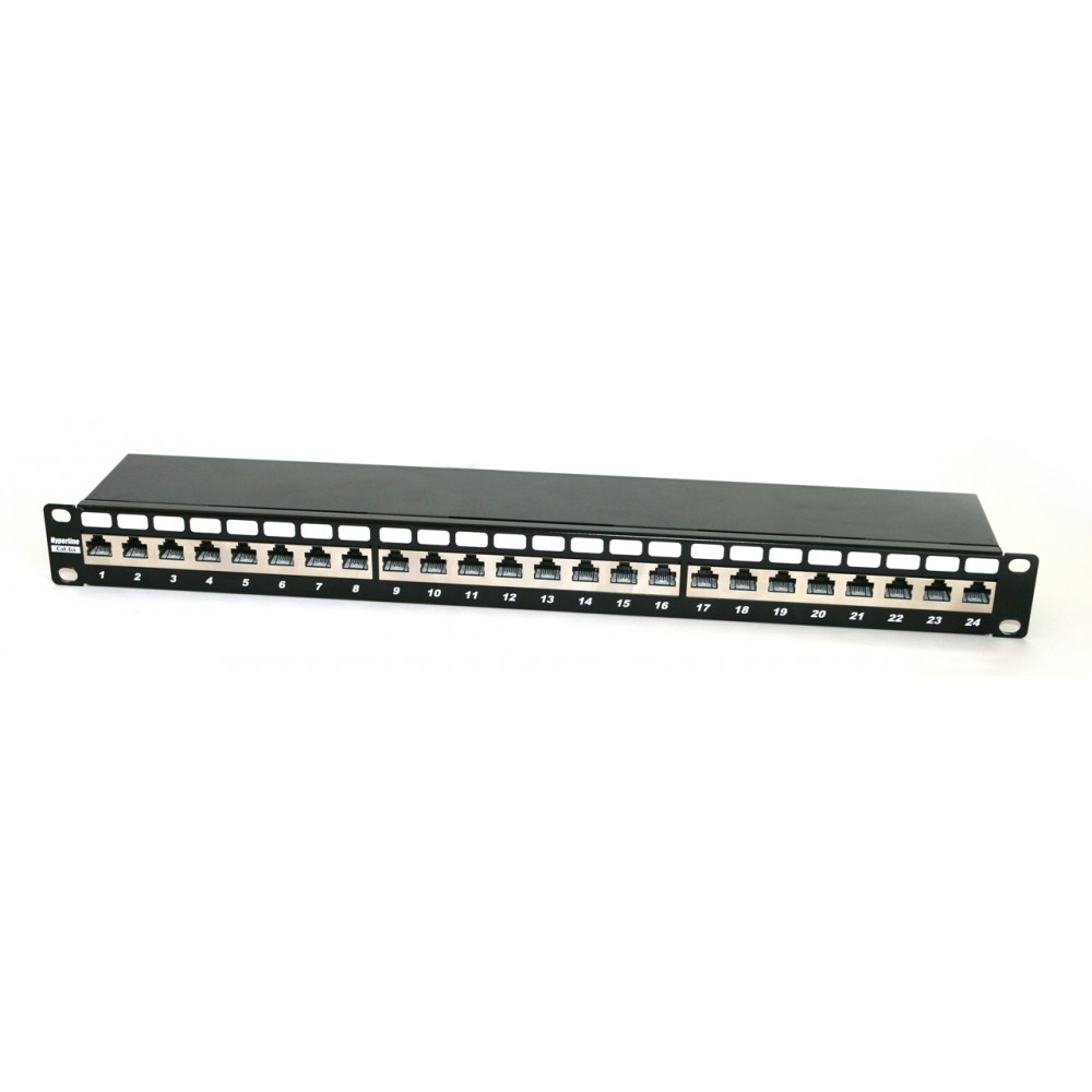 PP2-19-24-8P8C-C6A-SH-110D Патч-панель 19';, 1U, 24 порта RJ-45 полн. экран., категория 6A, Dual IDC Hyperline