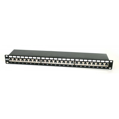 PP2-19-24-8P8C-C6A-SH-110D Патч-панель 19';, 1U, 24 порта RJ-45 полн. экран., категория 6A, Dual IDC Hyperline