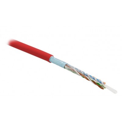 FUTP4-C5E-S24-IN-PVC-RD-305 (305 м) Кабель витая пара, экранированная F/UTP, категория 5e, 4 пары (24 AWG), одножильный (solid), экран - фольга, PVC,