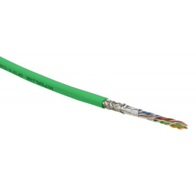 SFUTP4-C5E-S24-IN-PVC-GN-305 (305 м) Кабель витая пара SF/UTP, категория 5e, 4 пары(24 AWG), одножильный(solid), экран - фольга + медная оплетка, PVC,