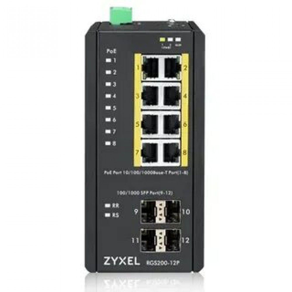 Промышленный L2 PoE+ коммутатор Zyxel RGS200-12P [RGS200-12P-ZZ0101F]