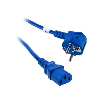 Lanmaster LAN-PP13/SHA-3.0-BL Шнур питания C13-Schuko угловая, 3х0.75, 220В, 10А, синий, 3 метра